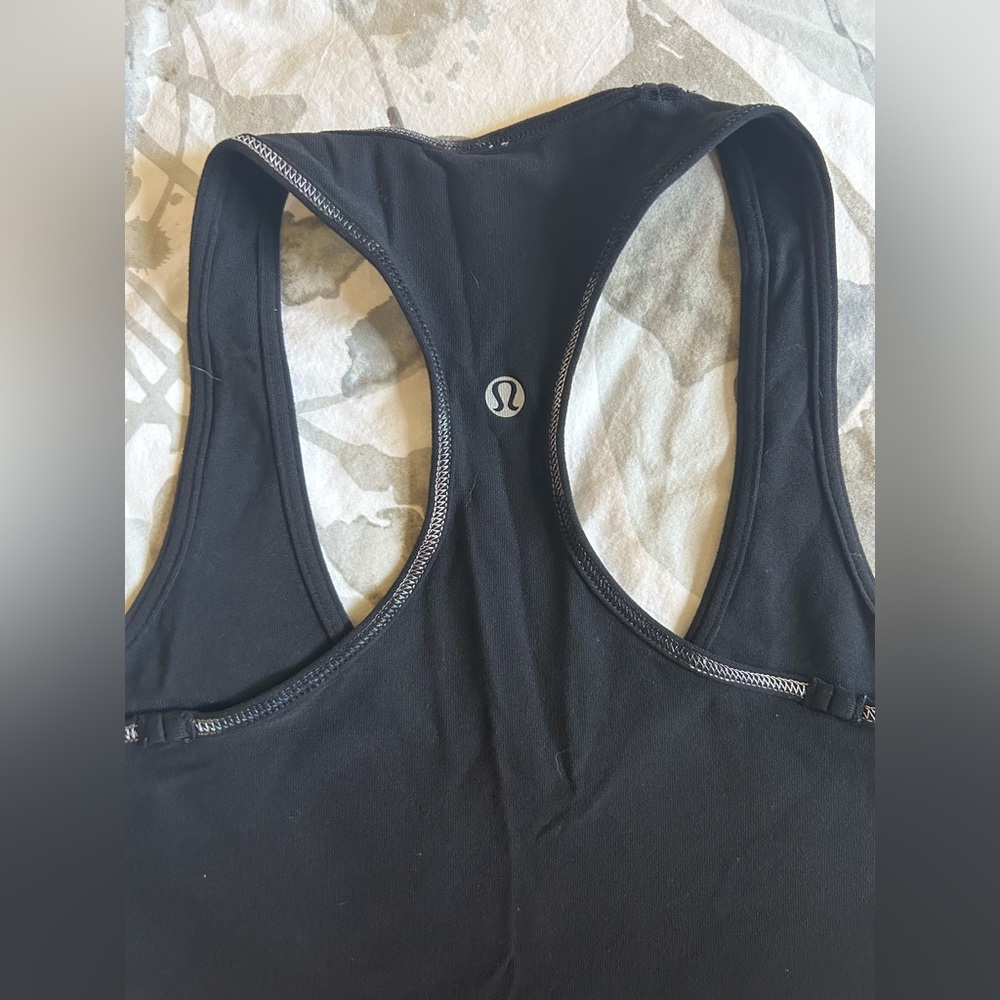 lululemon | cool racerback reversible - black or black w/ white ombré stitching - Picture 9 of 10